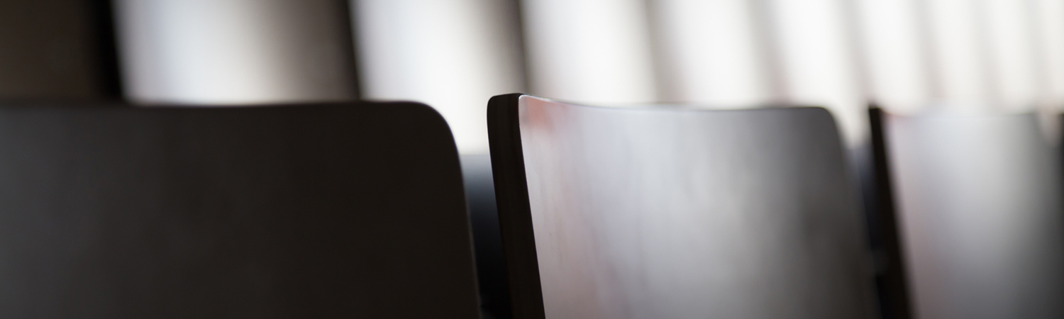 Close-up of Chairs in an Auditorium