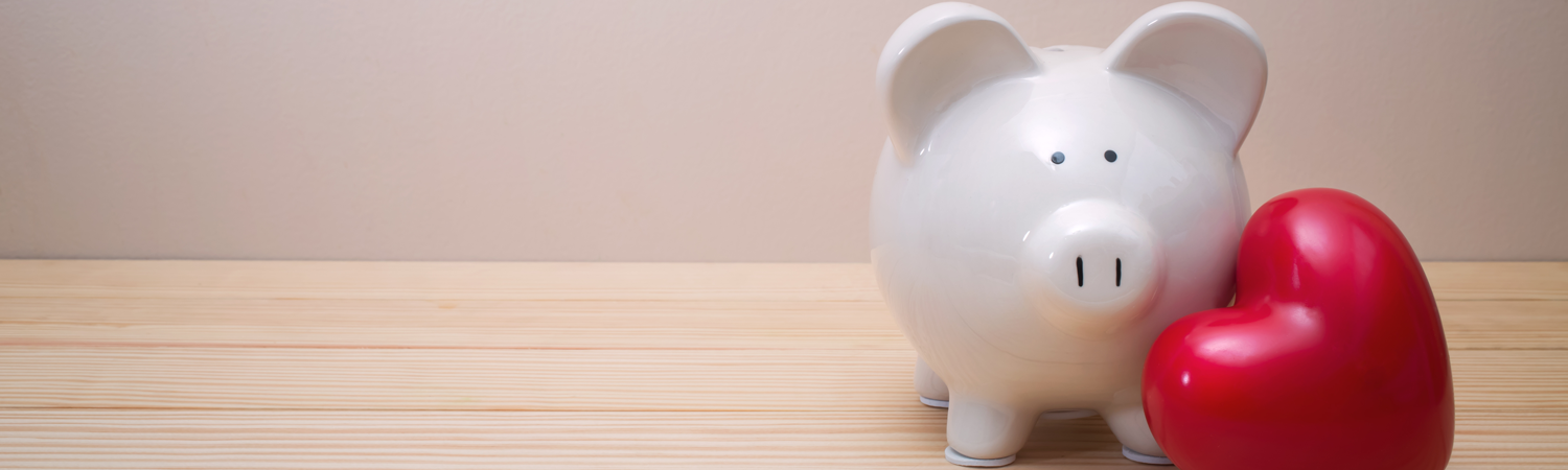 Piggy Bank with Red Heart